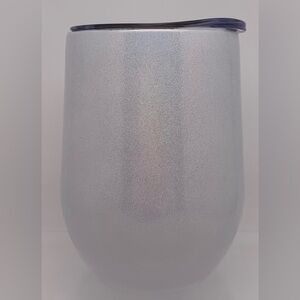 Chic & Tonic 12 oz Wine Tumbler with Lid. White Sparkling Color Illuminating NWT